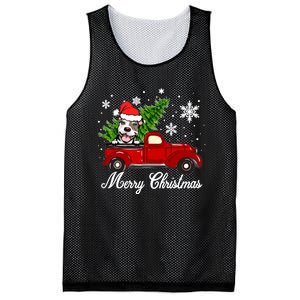 Pitbull Dog Riding Red Truck Christmas Decorations Pajama Sweatshirt Mesh Reversible Basketball Jersey Tank