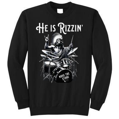 Percussion Drum Rizz He Is Rizzin Jesus Drumming Sweatshirt