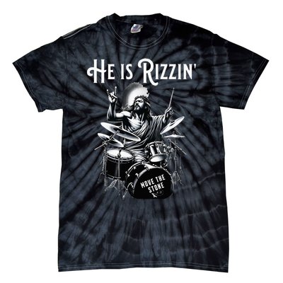 Percussion Drum Rizz He Is Rizzin Jesus Drumming Tie-Dye T-Shirt