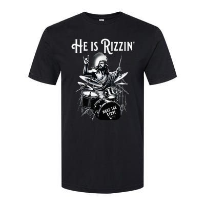 Percussion Drum Rizz He Is Rizzin Jesus Drumming Softstyle CVC T-Shirt