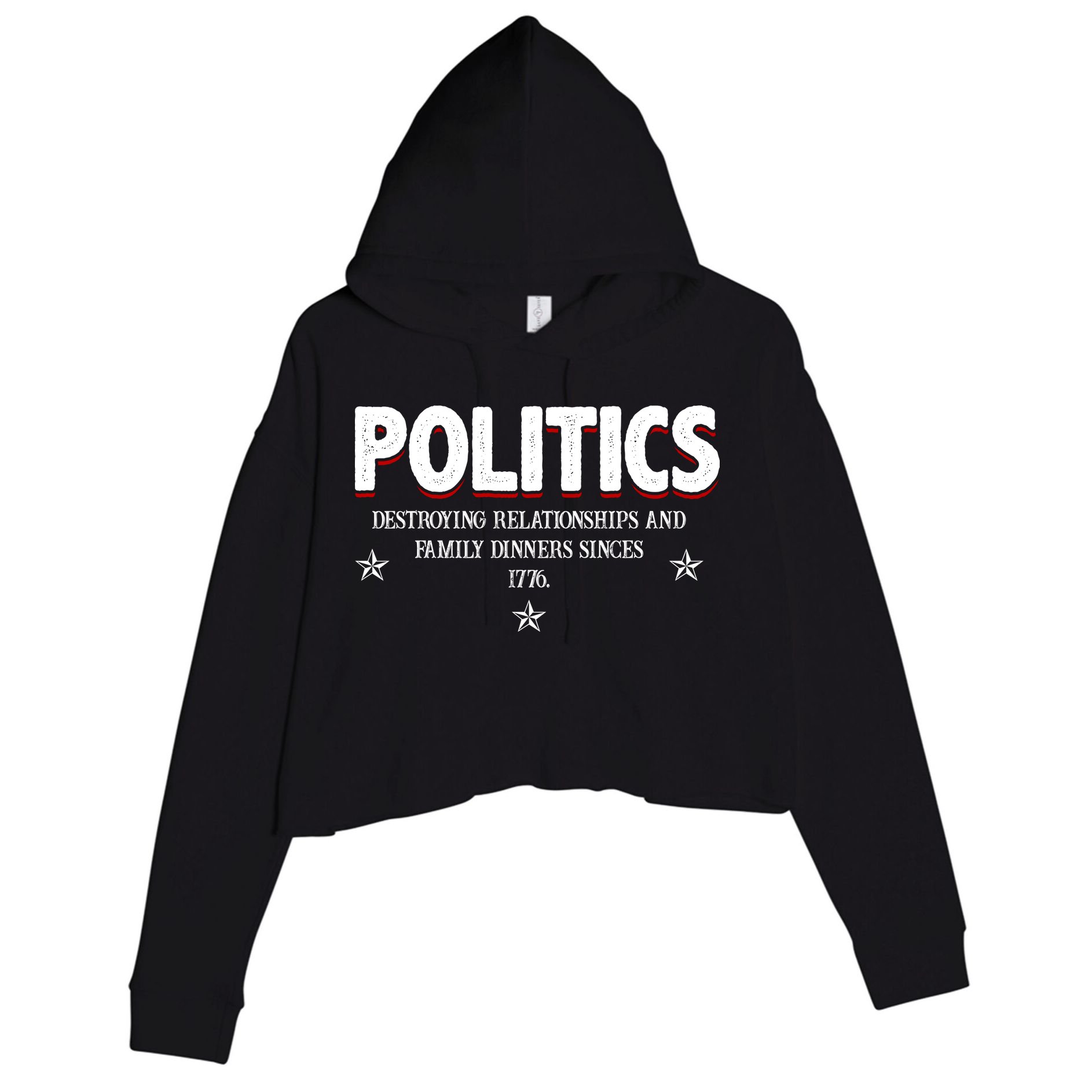 Politics Destroying Relationships And Family Dinners Since 1776 Crop Fleece Hoodie