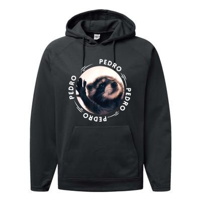 Pedro Dancing Raccoon Pedro Pedro Dancing Raccoon Meme Performance Fleece Hoodie