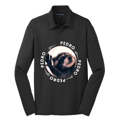 Pedro Dancing Raccoon Pedro Pedro Dancing Raccoon Meme Silk Touch Performance Long Sleeve Polo