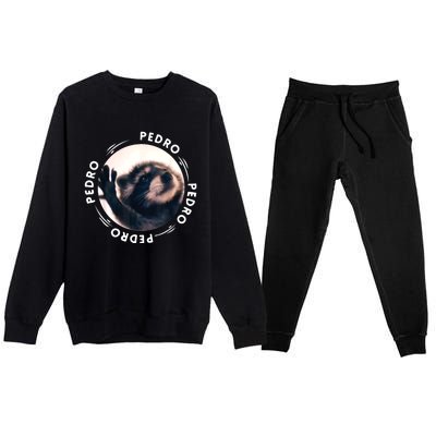 Pedro Dancing Raccoon Pedro Pedro Dancing Raccoon Meme Premium Crewneck Sweatsuit Set