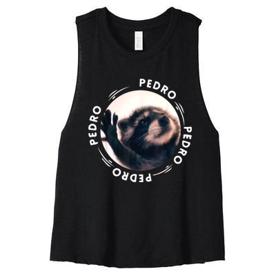 Pedro Dancing Raccoon Pedro Pedro Dancing Raccoon Meme Women's Racerback Cropped Tank