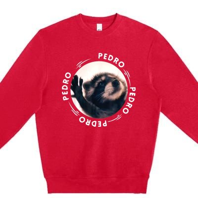 Pedro Dancing Raccoon Pedro Pedro Dancing Raccoon Meme Premium Crewneck Sweatshirt