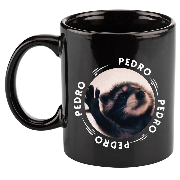 Pedro Dancing Raccoon Pedro Pedro Dancing Raccoon Meme Funny 11oz C Handle Ceramic Mug