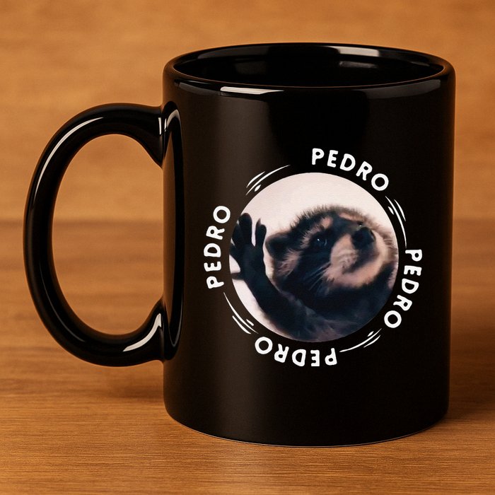 Pedro Dancing Raccoon Pedro Pedro Dancing Raccoon Meme Funny 11oz C Handle Ceramic Mug