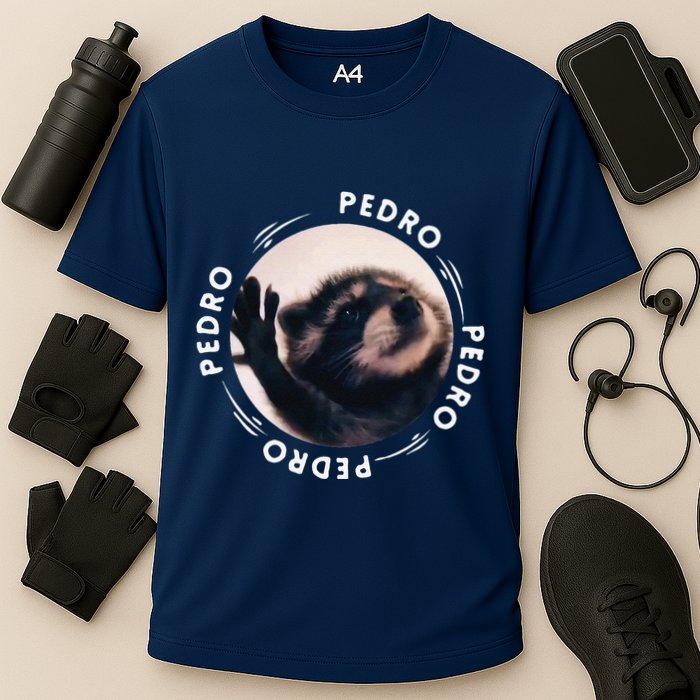 Pedro Dancing Raccoon Pedro Pedro Dancing Raccoon Meme Funny Cooling Performance Crew T-Shirt