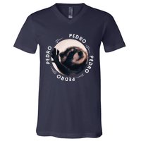 Pedro Dancing Raccoon Pedro Pedro Dancing Raccoon Meme Funny V-Neck T-Shirt