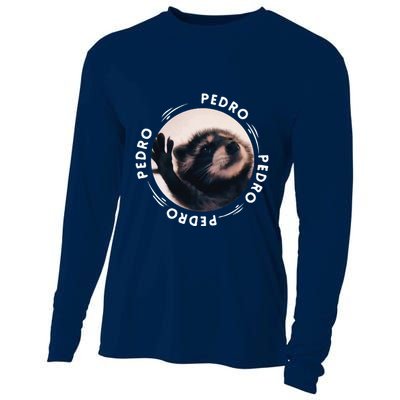 Pedro Dancing Raccoon Pedro Pedro Dancing Raccoon Meme Funny Cooling Performance Long Sleeve Crew