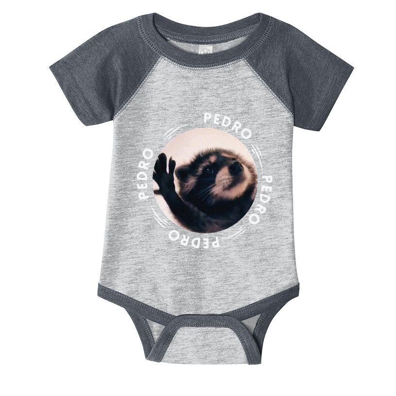 Pedro Dancing Raccoon Pedro Pedro Dancing Raccoon Meme Funny Infant Baby Jersey Bodysuit