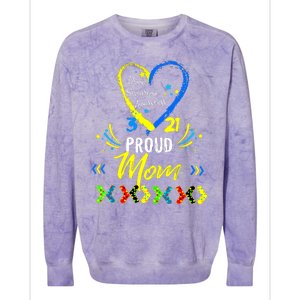 Proud Down Syndrome Mom Awareness Shirts Son Daughter Colorblast Crewneck Sweatshirt