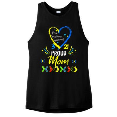 Proud Down Syndrome Mom Awareness Shirts Son Daughter Ladies PosiCharge Tri-Blend Wicking Tank