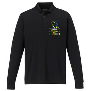 Proud Down Syndrome Mom Awareness Shirts Son Daughter Performance Long Sleeve Polo