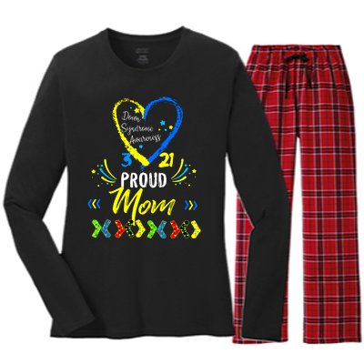 Proud Down Syndrome Mom Awareness Shirts Son Daughter Women's Long Sleeve Flannel Pajama Set 