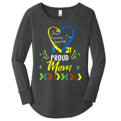 Proud Down Syndrome Mom Awareness Shirts Son Daughter Women's Perfect Tri Tunic Long Sleeve Shirt