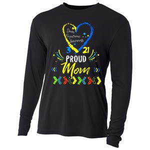 Proud Down Syndrome Mom Awareness Shirts Son Daughter Cooling Performance Long Sleeve Crew