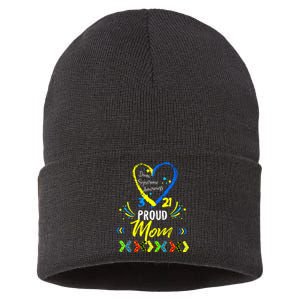 Proud Down Syndrome Mom Awareness Shirts Son Daughter Sustainable Knit Beanie