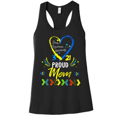 Proud Down Syndrome Mom Awareness Shirts Son Daughter Women's Racerback Tank