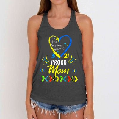 Proud Down Syndrome Mom Awareness Shirts Son Daughter Women's Knotted Racerback Tank