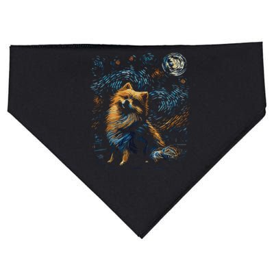 Pomeranian Dog Starry Night Dogs Lover Gifts Graphic USA-Made Doggie Bandana