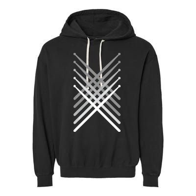 Percussion Drum Sticks Black Garment-Dyed Fleece Hoodie