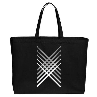 Percussion Drum Sticks Black Cotton Canvas Jumbo Tote