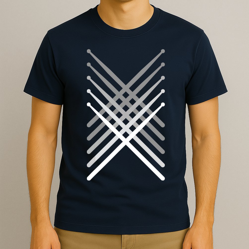 Percussion Drum Sticks Black T-Shirt