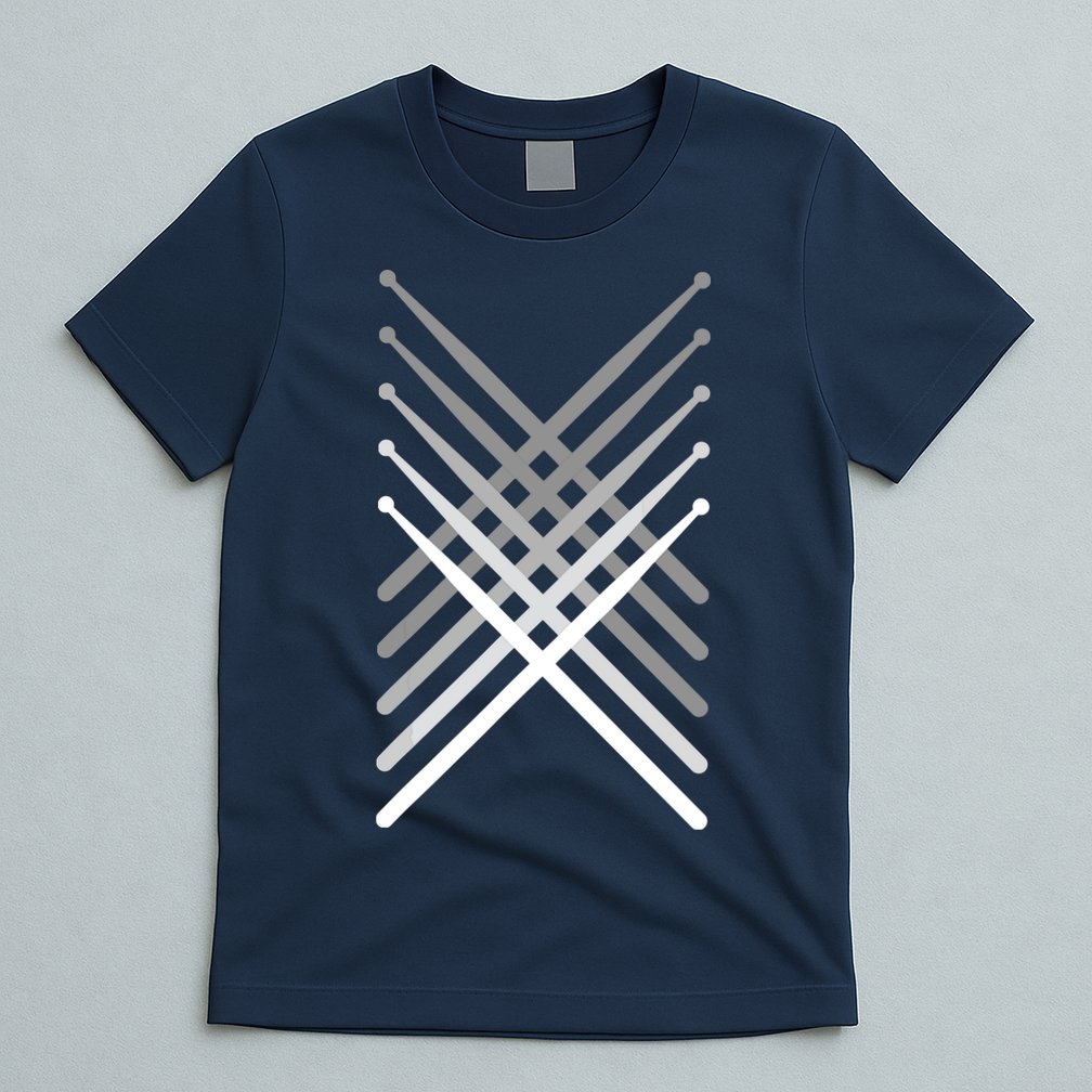 Percussion Drum Sticks Black T-Shirt