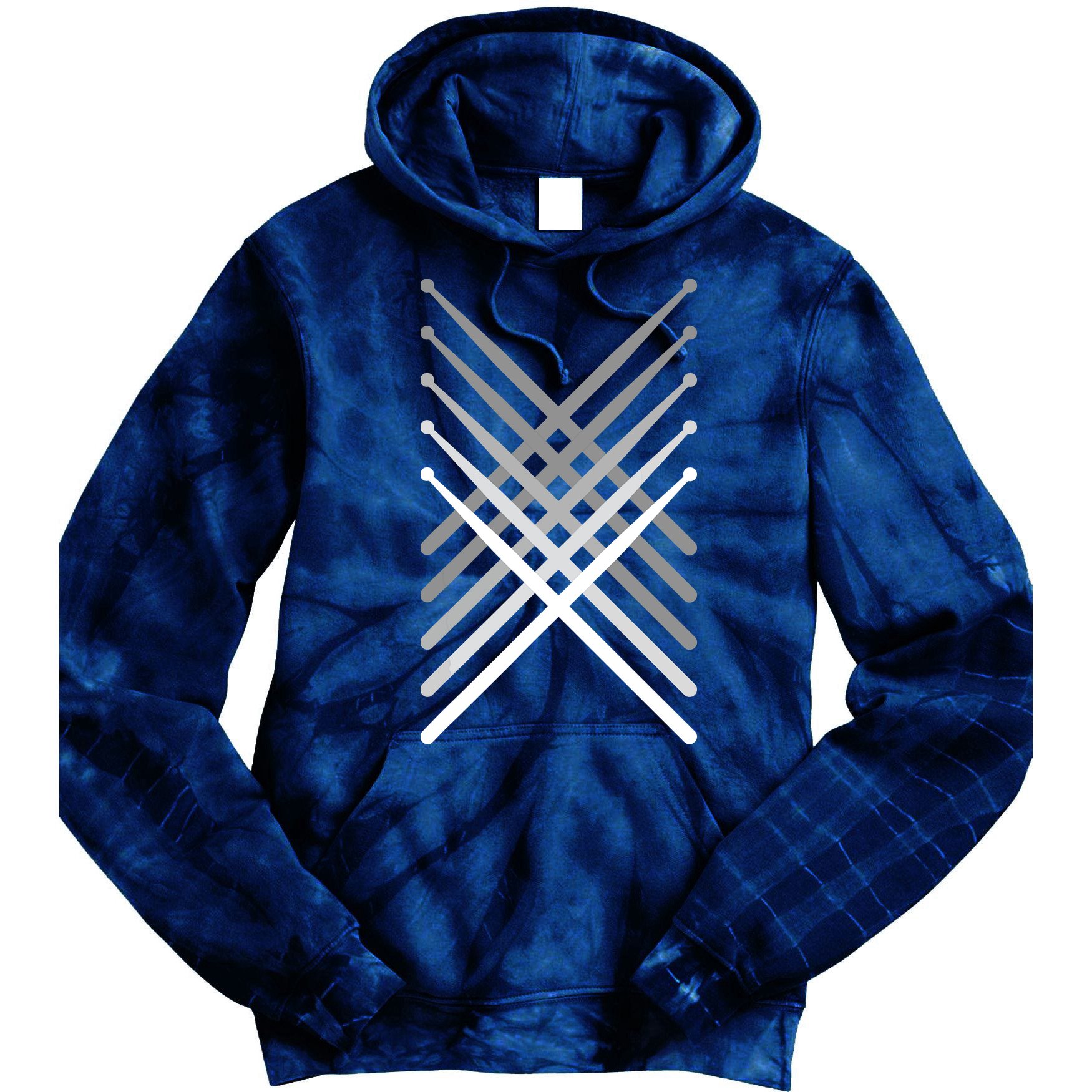 Percussion Drum Sticks Black Tie Dye Hoodie