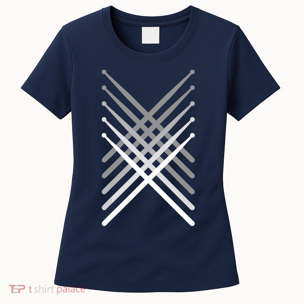 Percussion Drum Sticks Black Womens T-Shirt