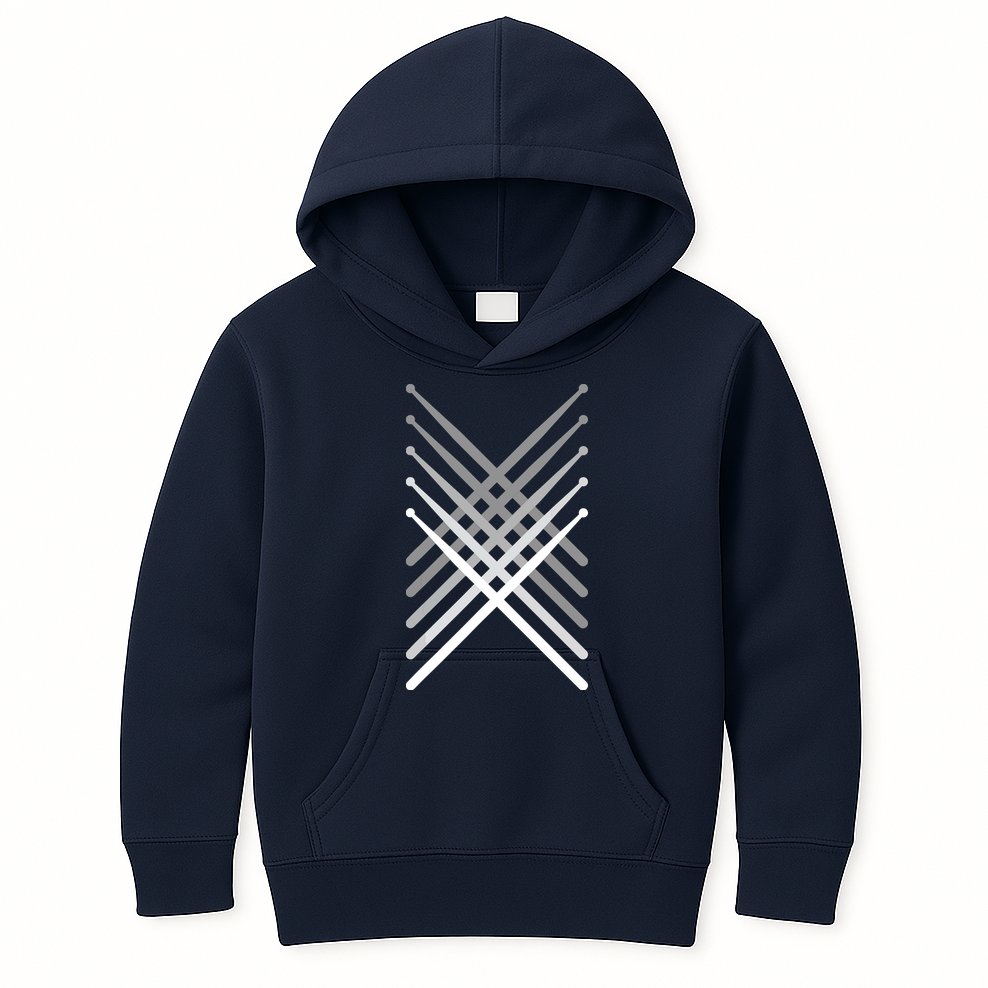 Percussion Drum Sticks Black Kids Hoodie