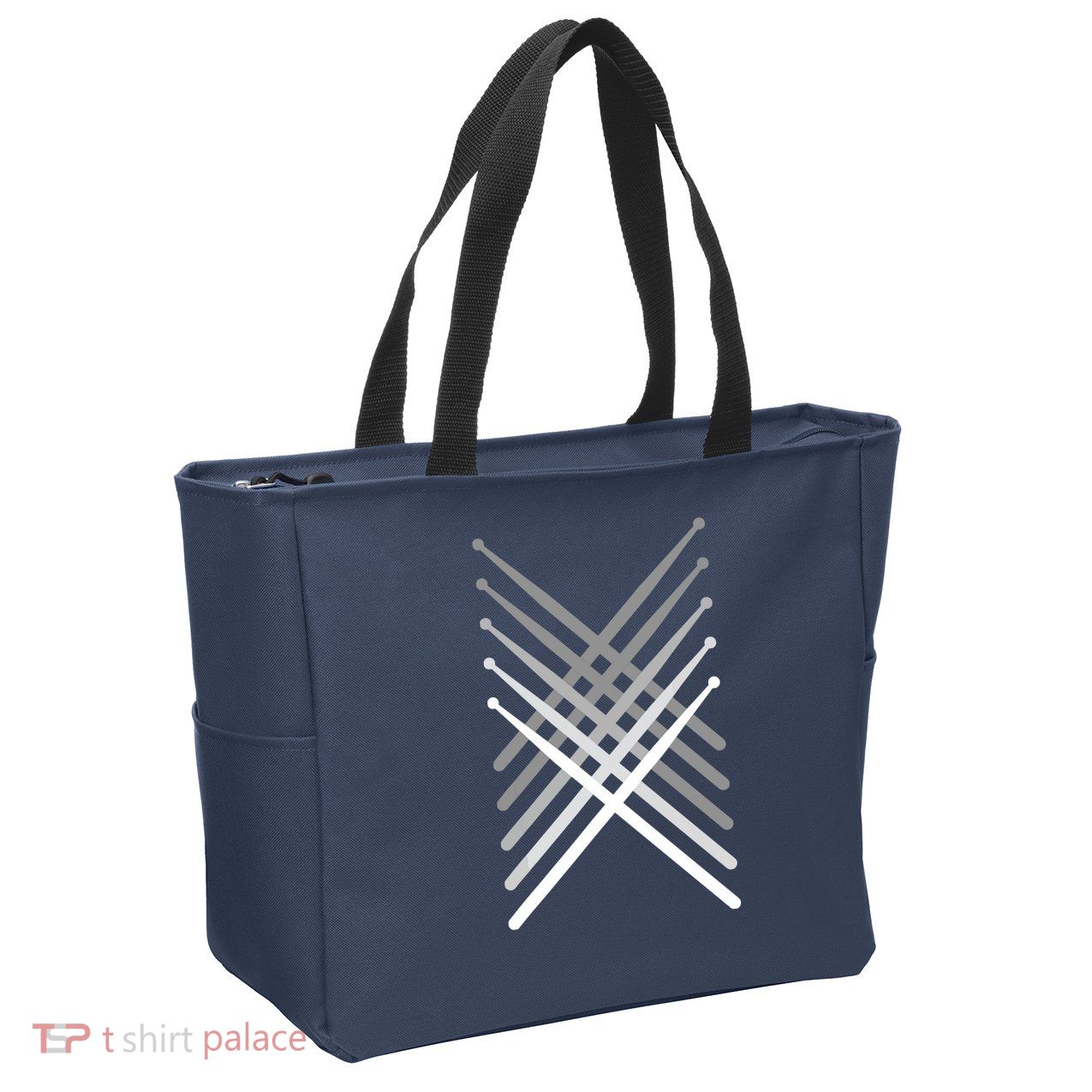 Percussion Drum Sticks Black Zip Tote Bag