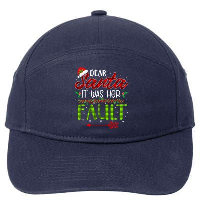 Plaid Dear Santa It Was Her Fault Matching Couples Christmas Gift 7-Panel Snapback Hat