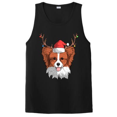 Papillon Dog Santa Claus Hat Christmas Xmas Reindeer Gift PosiCharge Competitor Tank