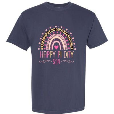 Pi Day Spiral Pi Math Teacher 3.14 Leopard Rainbow Garment-Dyed Heavyweight T-Shirt