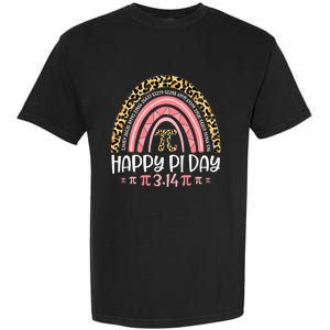 Pi Day Spiral Pi Math Teacher 3 14 Leopard Rainbow Garment-Dyed Heavyweight T-Shirt