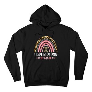 Pi Day Spiral Pi Math Teacher 3 14 Leopard Rainbow Hoodie