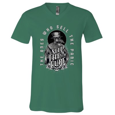 Plague Doctor Sell The Panic Sell The Cure V-Neck T-Shirt