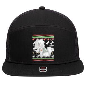 Pomeranian Dog Santa Claus Ugly Christmas Pattern Long Sleeve 7 Panel Mesh Trucker Snapback Hat