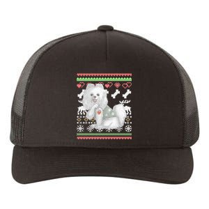 Pomeranian Dog Santa Claus Ugly Christmas Pattern Long Sleeve Yupoong Adult 5-Panel Trucker Hat