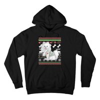 Pomeranian Dog Santa Claus Ugly Christmas Pattern Long Sleeve Hoodie