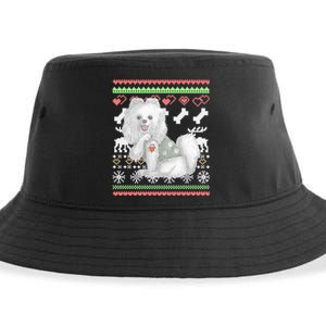 Pomeranian Dog Santa Claus Ugly Christmas Pattern Long Sleeve Sustainable Bucket Hat