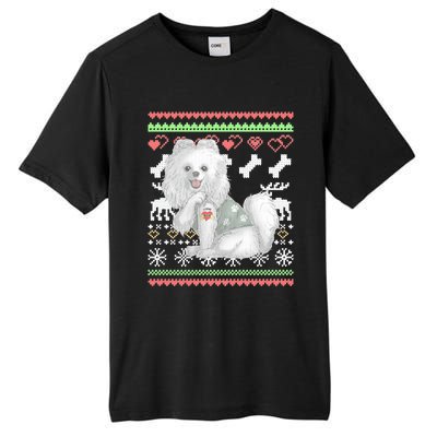 Pomeranian Dog Santa Claus Ugly Christmas Pattern Long Sleeve Tall Fusion ChromaSoft Performance T-Shirt