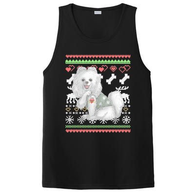 Pomeranian Dog Santa Claus Ugly Christmas Pattern Long Sleeve PosiCharge Competitor Tank