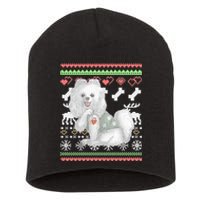 Pomeranian Dog Santa Claus Ugly Christmas Pattern Long Sleeve Short Acrylic Beanie