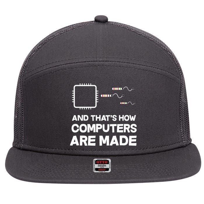 Programmer Developer Software Funny Computer Engineering 7 Panel Mesh Trucker Snapback Hat