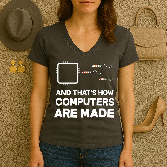 Programmer Developer Software Funny Computer Engineering Women's V-Neck T-Shirt