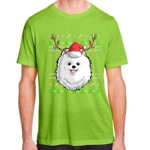 Pomeranian Dog Santa Claus Ugly Christmas Xmas Reindeer Cute Gift Adult ChromaSoft Performance T-Shirt